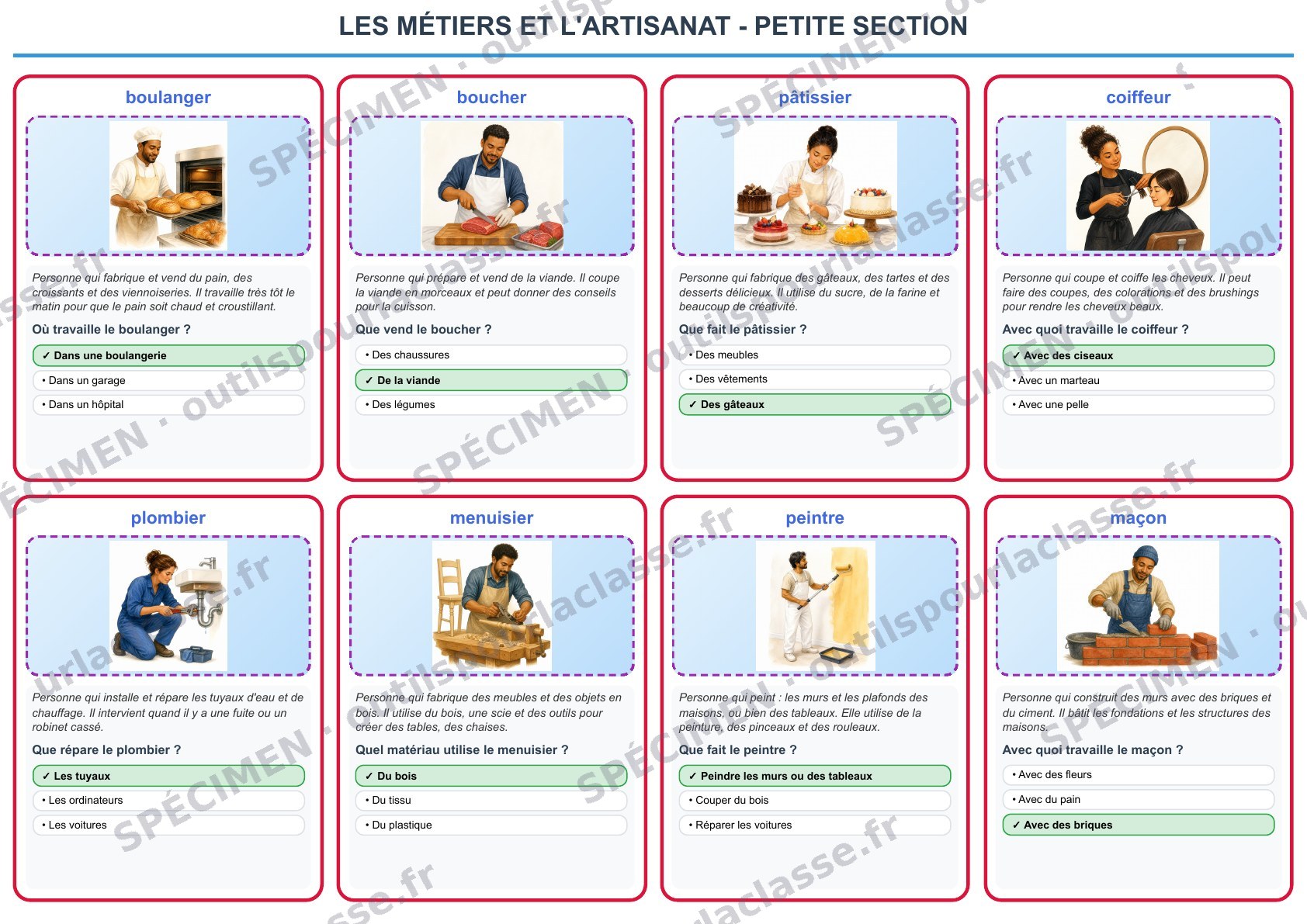 Aperçu du thème 45 : Les métiers et l'artisanat
