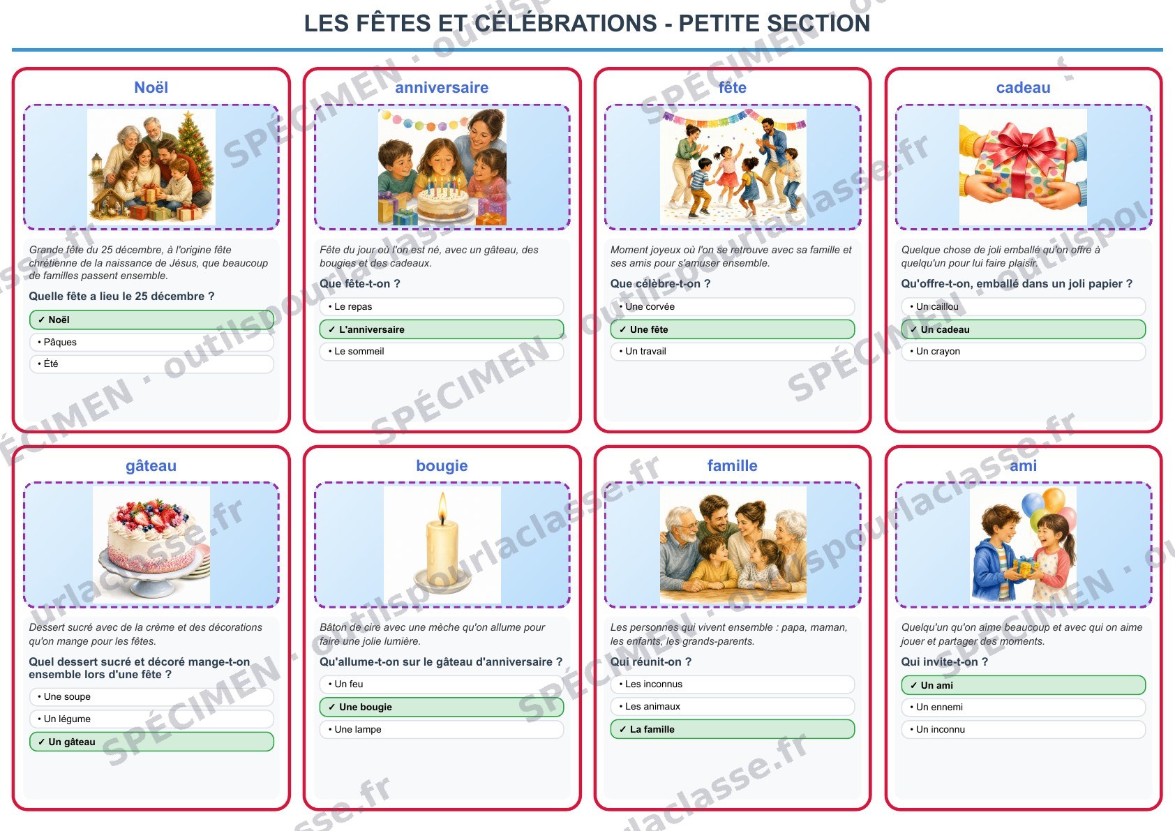 Aperçu du thème 74 : Les fêtes et célébrations