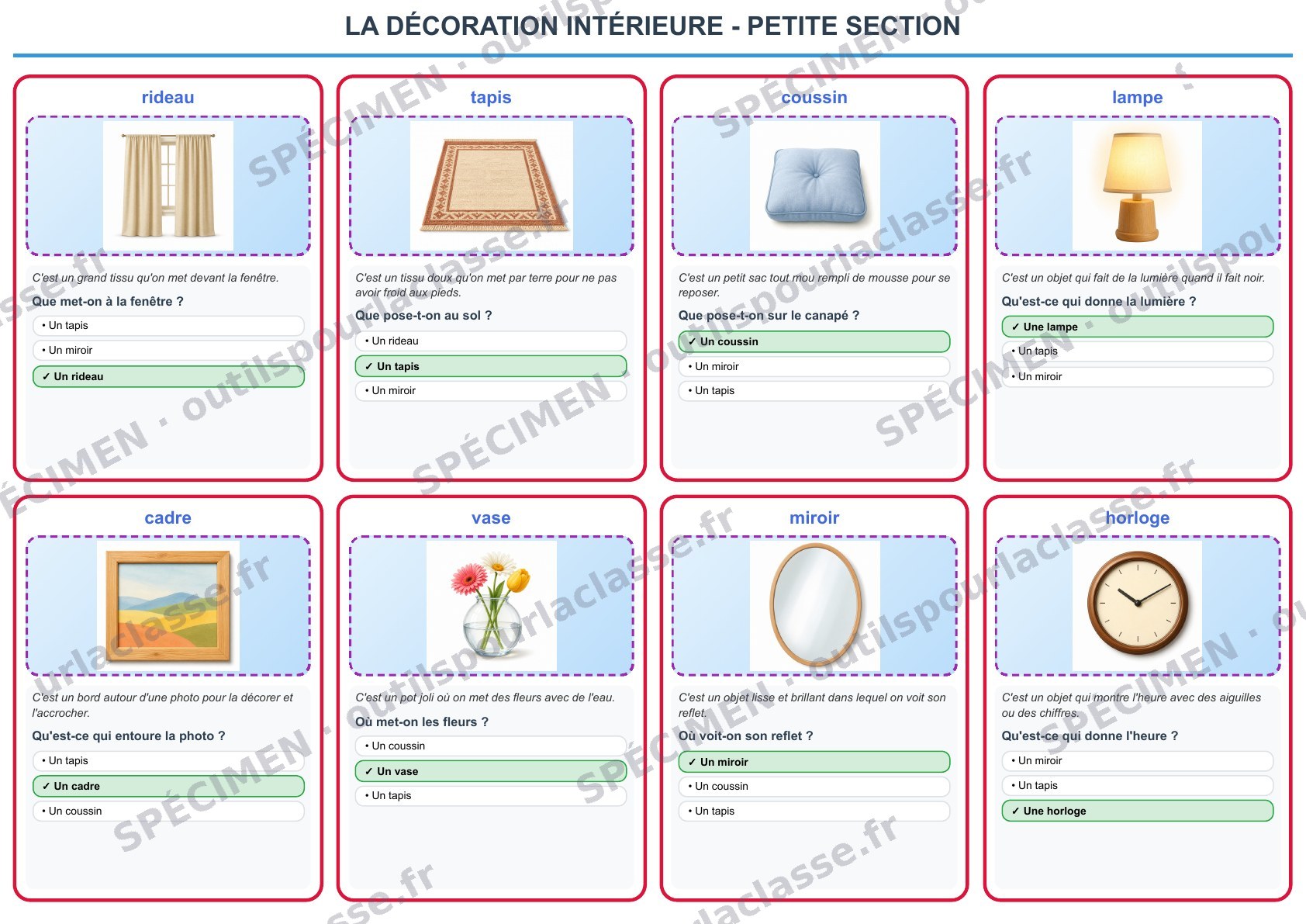 Aperçu du thème 87 : La décoration intérieure
