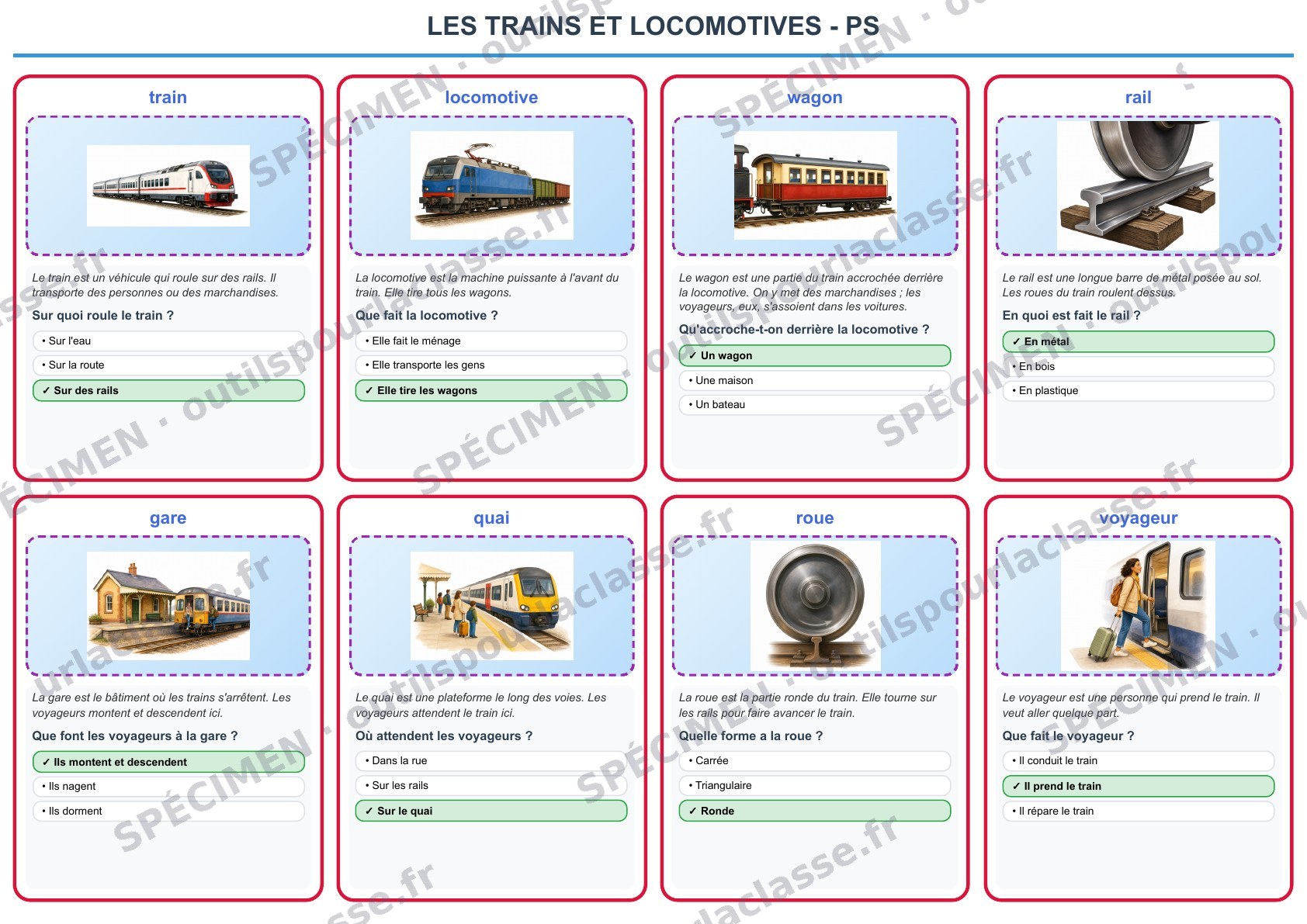 Aperçu du thème 93 : Les trains et locomotives