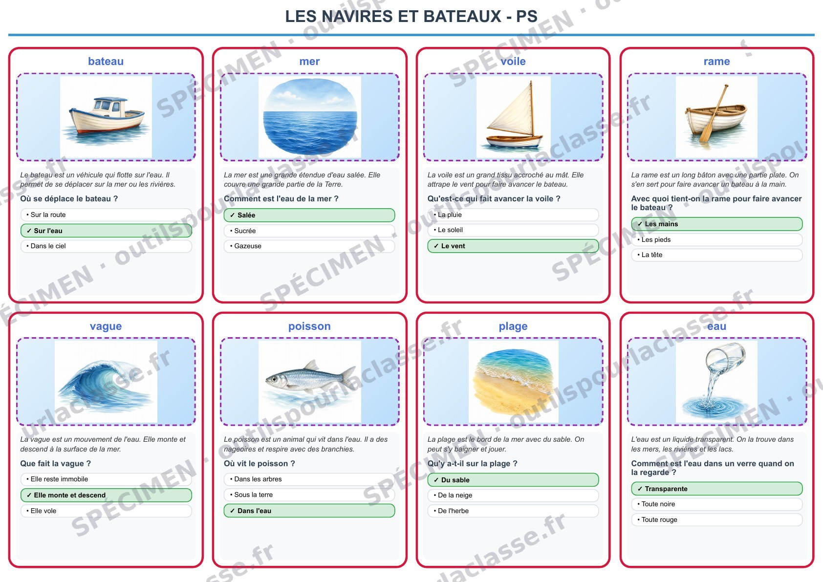 Aperçu du thème 94 : Les navires et bateaux