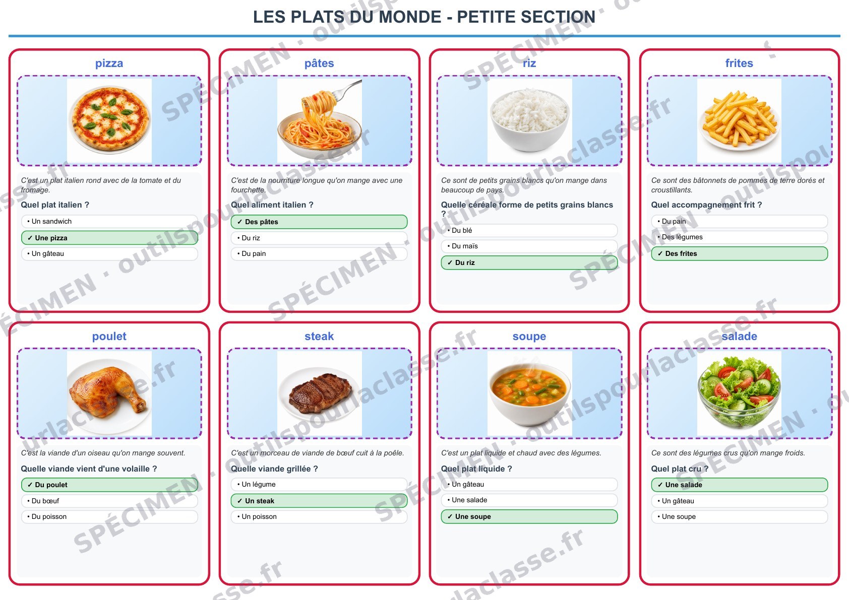 Aperçu du thème 96 : Les plats du monde