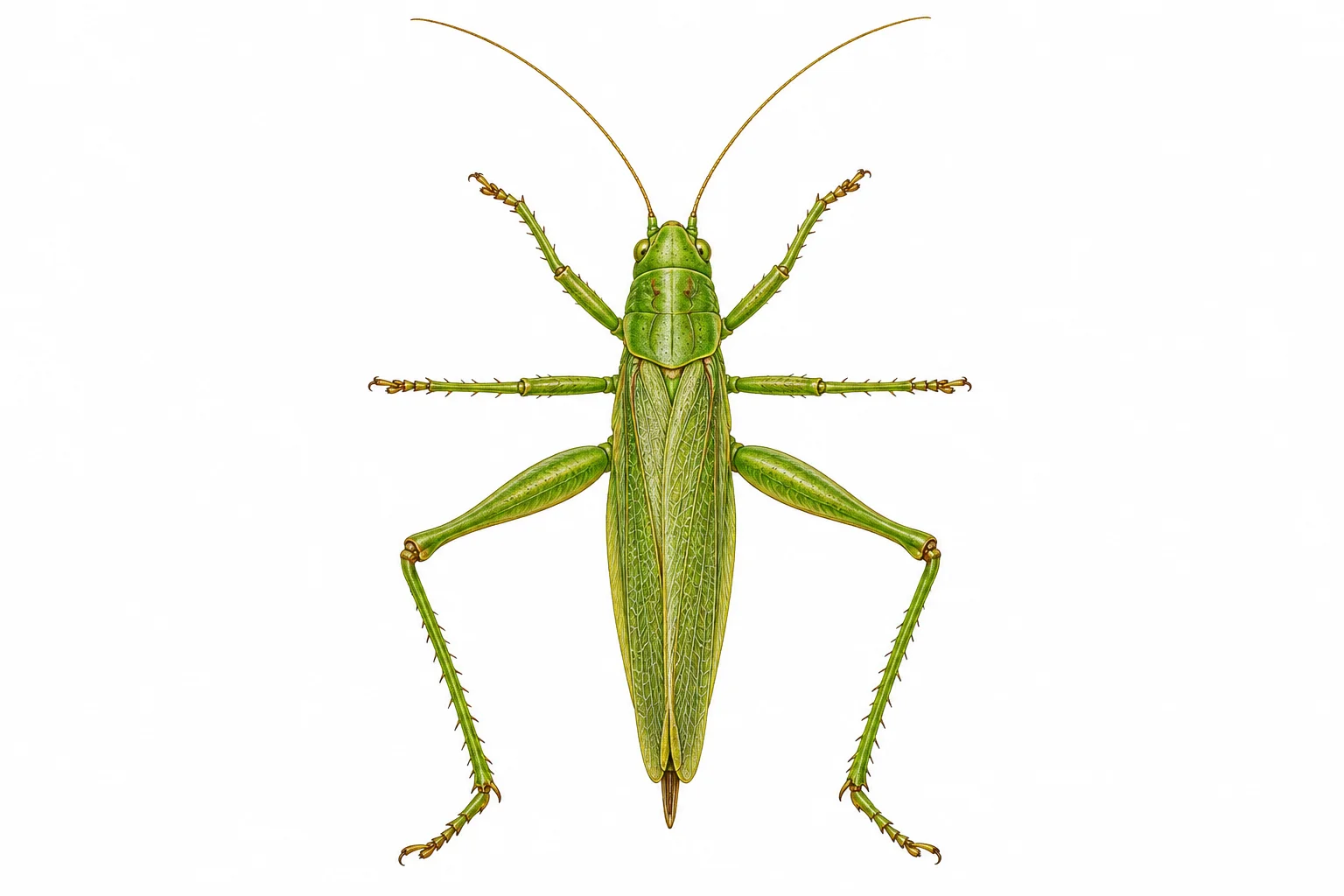 Grande sauterelle verte adulte