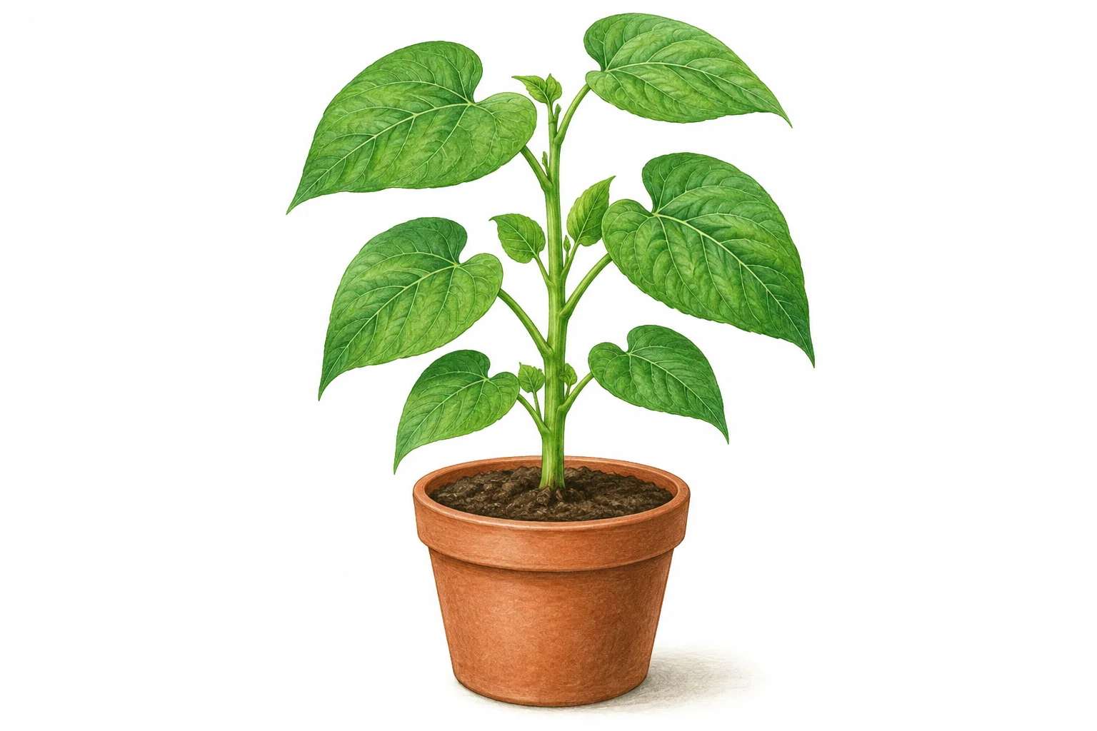 Plant témoin éclairé et arrosé