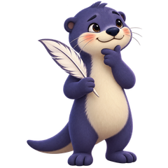 Plume la loutre, pensive