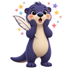 Plume la loutre, étonnée